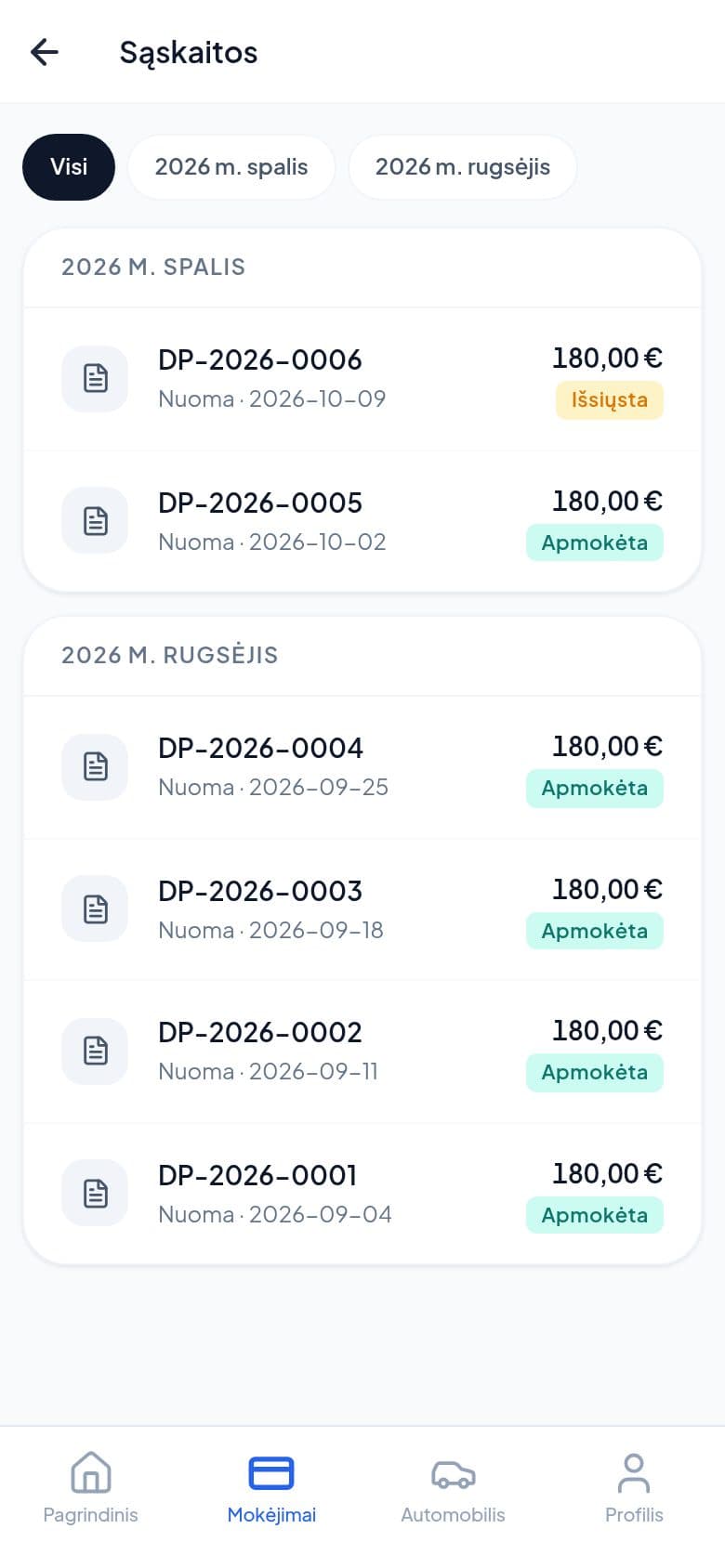 BPARTNERIS — vairuotojo programėlė